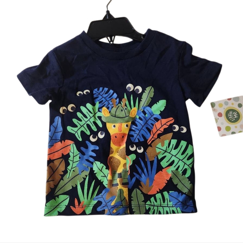 Little Me‎ Navy Jungle Giraffe T-Shirt Size 12 Month